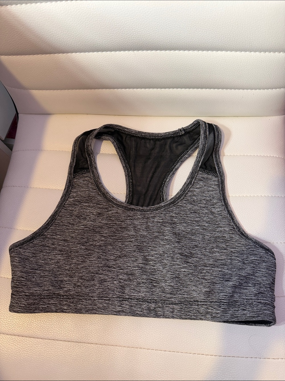 Gray Heather Racerback Sports Bra - Girls